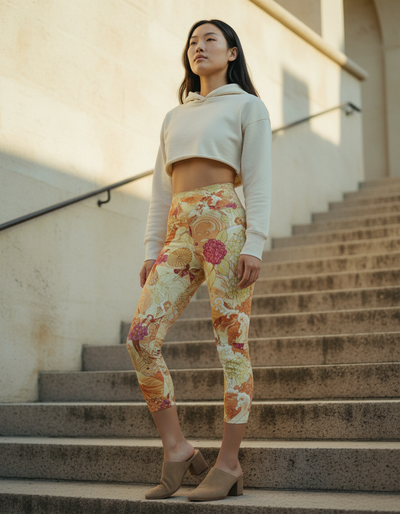 Muskmelon Sakura Capri Yoga Leggings capri yoga leggings