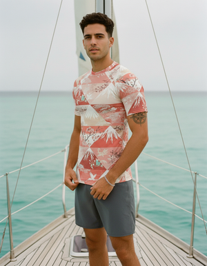 Coral Zenith Rash Guard Men's Rashguard — Dripper