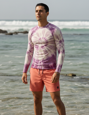 Men's Burnished Lilac Nebula men's short-sleeve rashguards