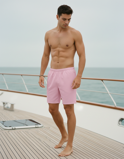Powder Pink Men's Swim Trunks swim trunks