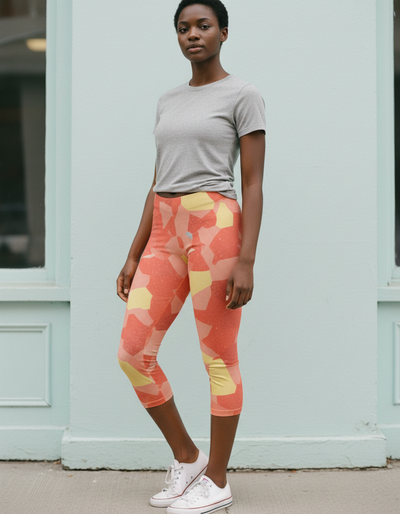 Fiery Red Aura Capri Leggings capri leggings