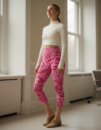 Hot Pink Zephyr Capri Yoga Leggings capri yoga leggings