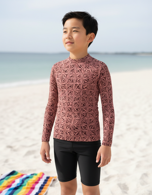 Tea Rose Chord Youth Rash Guard Youth Rash Guard — Dripper