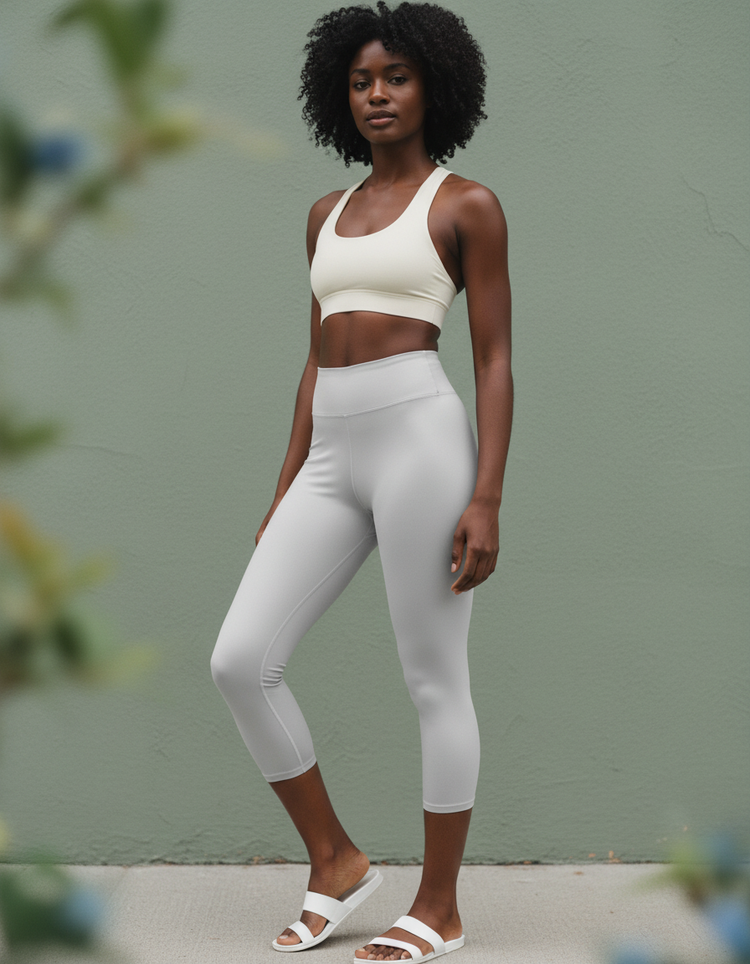 Silver Leggings Capri Yoga Leggings — Dripper
