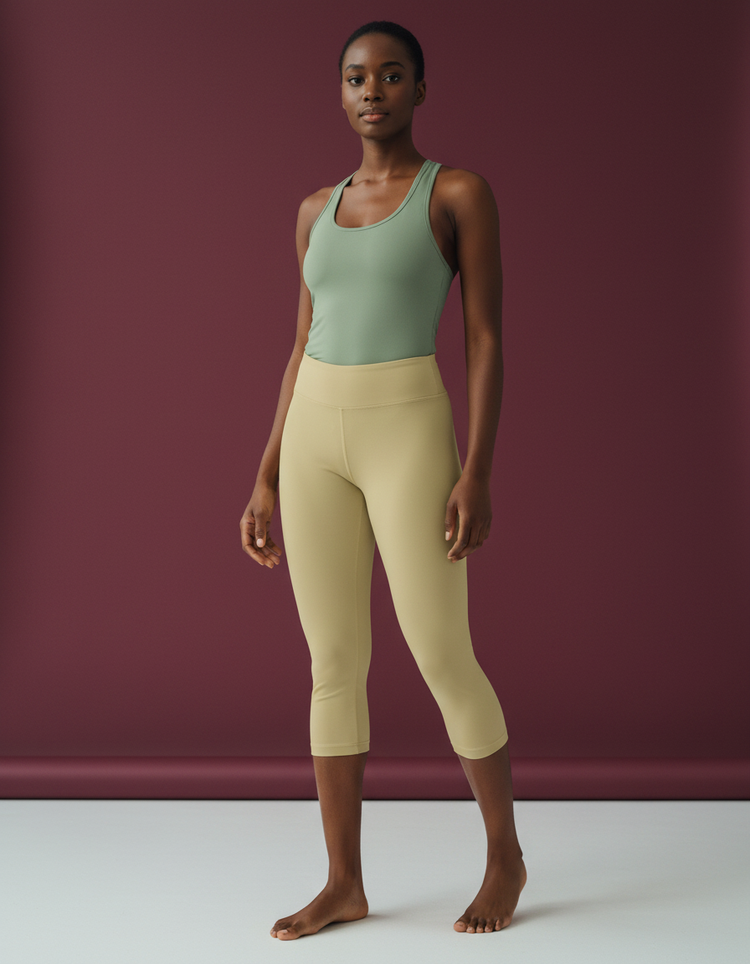 Ecru Leggings Capri Leggings — Dripper