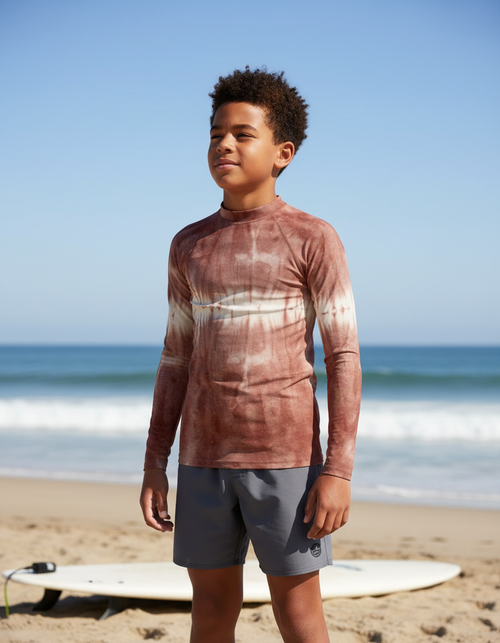Tea Rose Aqua Youth Rash Guard Youth Rash Guard — Dripper