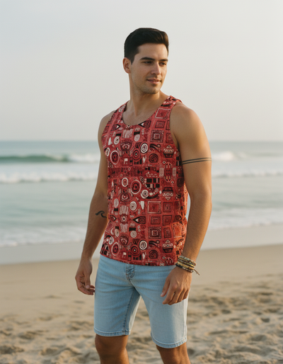 Men's Fiery Red Seraph Tank Top tank top