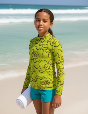 Lime Zephyr Youth Rash Guard Youth Rash Guard — Dripper