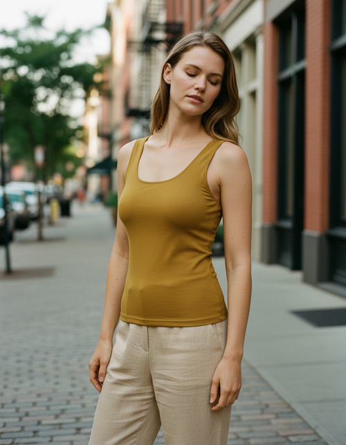 Lemon Yellow Ivy Tank Top Women's Tank Top — Dripper