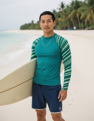 Men's Transformative Teal Sway men's short-sleeve rashguards