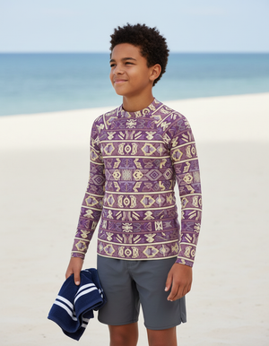 Burnished Lilac Estilo Youth Rash Guard Youth Rash Guard — Dripper