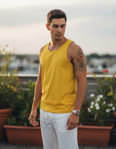 Men's Bauhaus Yellow Tank Top tank top