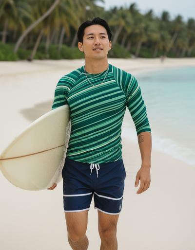 Men's Transformative Teal Sway rash guard