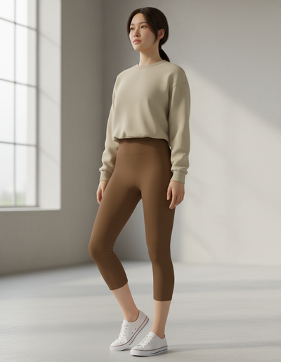 Toffee Capri Yoga Leggings capri yoga leggings