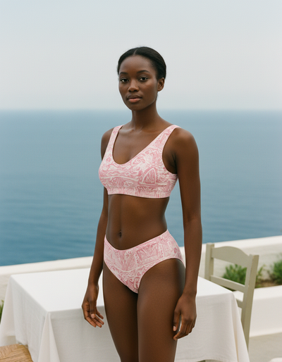 Millennial Pink Mana high-waisted bikini