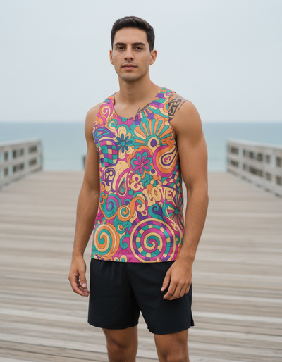 Men's Millennial Pink Trippy Tank Top tank top