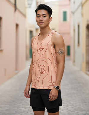 Men's Minimalist Line Art Tank Top