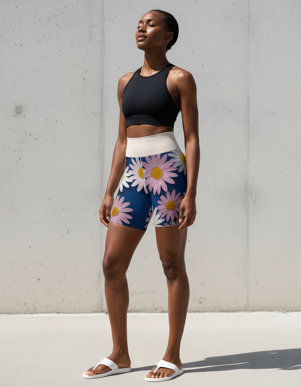 Yoga Shorts in Bloom