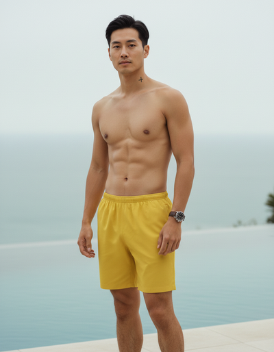 Yellow Men's Swim Trunks swim trunks