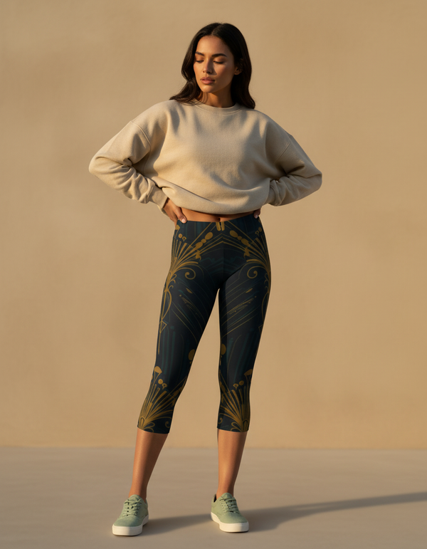 Ornate Capri Leggings Capri Leggings — Dripper