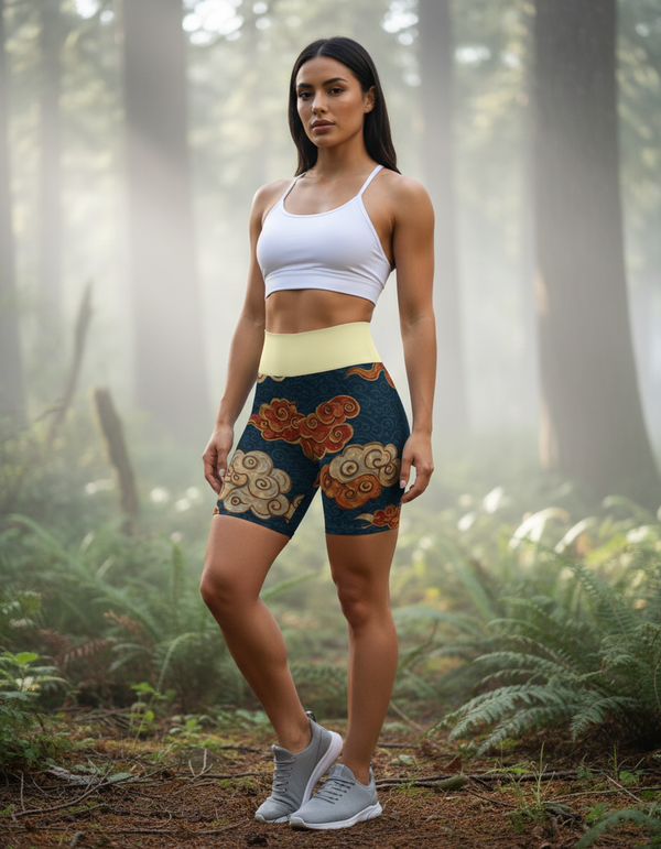 Yoga Shorts in Cumulus
