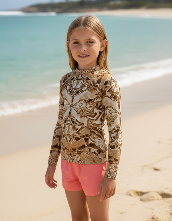 Rose Graphic kids rashguards
