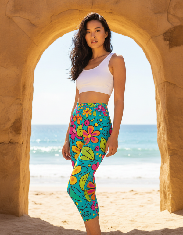 Garden Capri Yoga Leggings Capri Yoga Leggings — Dripper