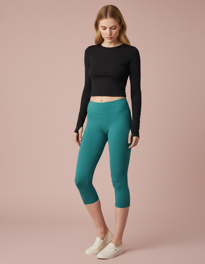 Transformative Teal Capri Leggings capri leggings