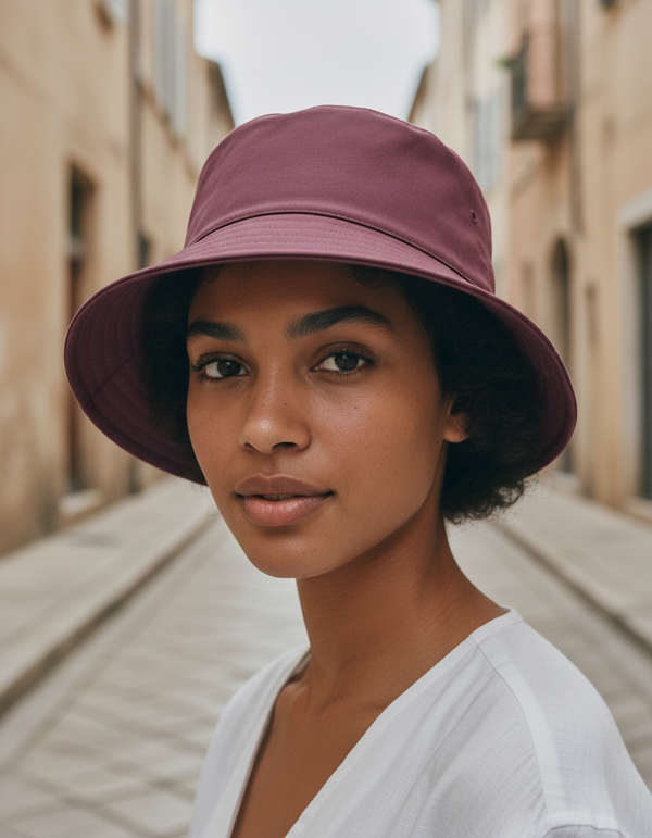 Bucket Hat in Plum