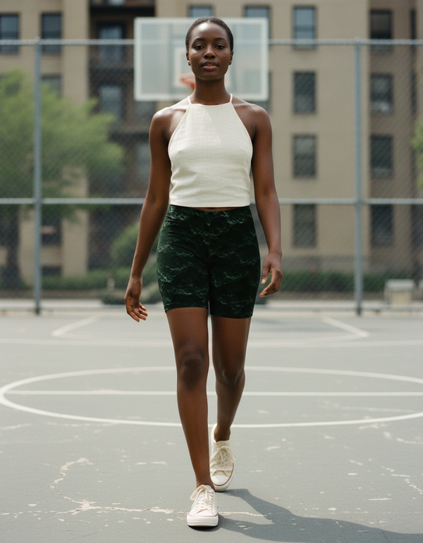 Women's Short Shorts in Runway Emerald Eclipse