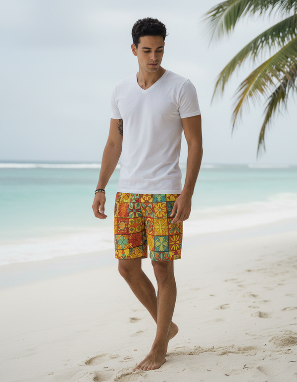 Men's Mosaic Tile Swim Trunks