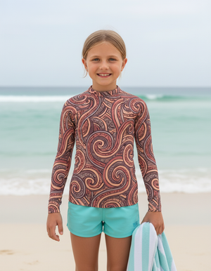 Tea Rose Spectrum Kids Rash Guard Kids Rash Guard — Dripper