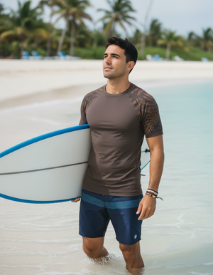 Men's Coffee Bean Emerald men's short-sleeve rashguards
