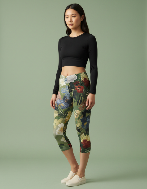 Women's Manet Floral Palette Capri Leggings