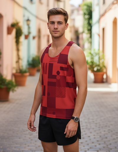 Men's Fiery Red Vibrance Tank Top tank top