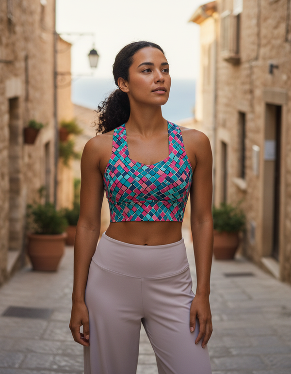 Mosaic Collection longline sports bras