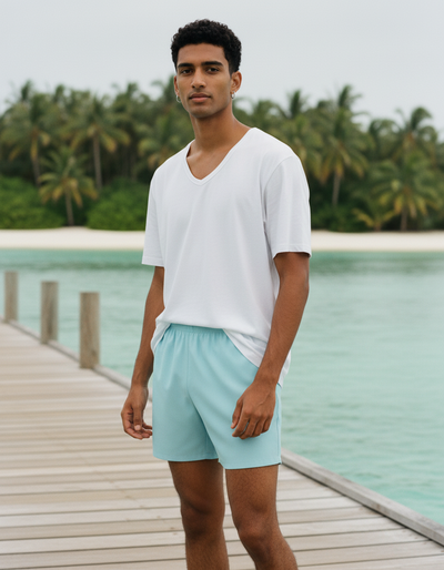 Powder Blue Men's Swim Trunks swim trunks