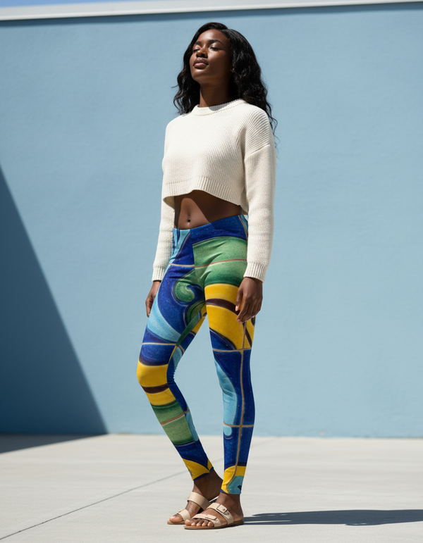 Azulejo Leggings Women's Leggings — Dripper