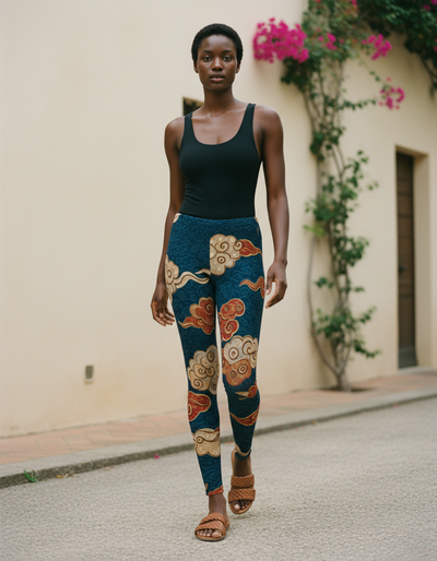 Coral Cumulus Leggings leggings