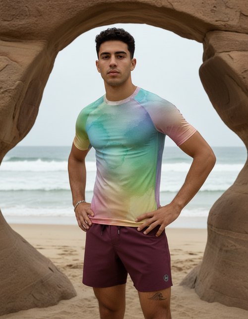 Mosaic Rash Guard Men's Rashguard — Dripper
