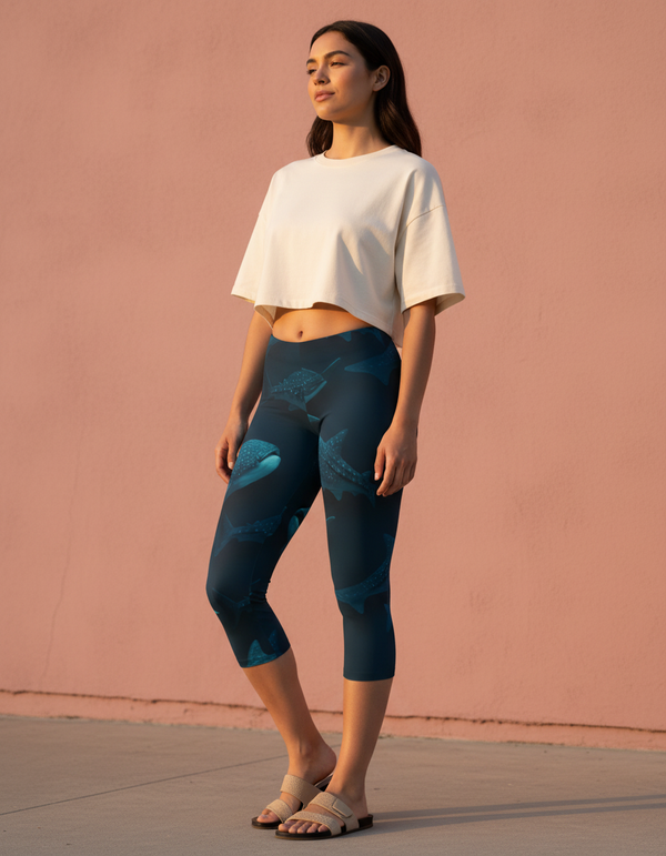 Azure Capri Leggings Capri Leggings — Dripper