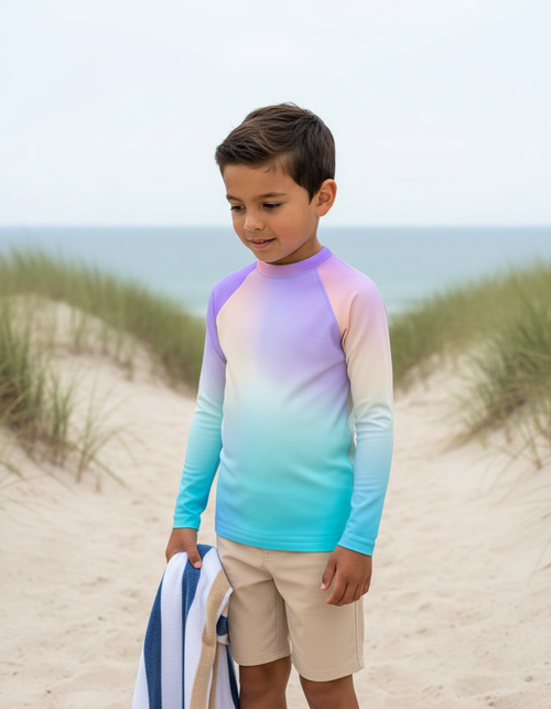 Blue Aura Prism Kids Rash Guard Kids Rash Guard — Dripper
