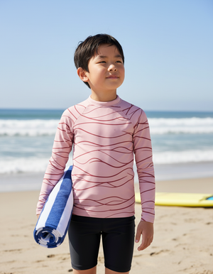 Dusty Rose Aqua Kids Rash Guard Kids Rash Guard — Dripper