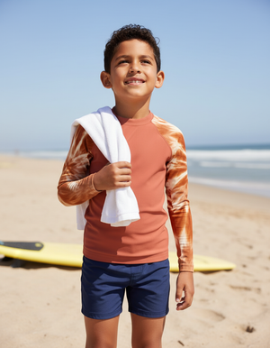 Burnt Sienna Nebula Kids Rash Guard Kids Rash Guard — Dripper