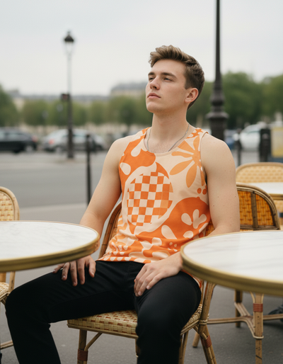 Men's Citrus Orange Vivid Tank Top tank top