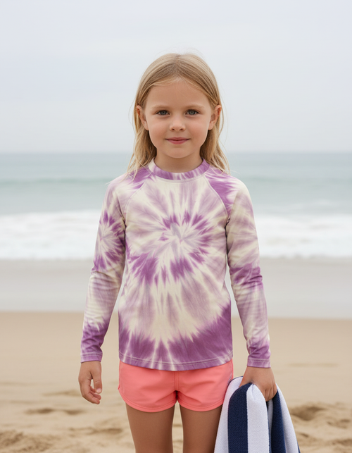 Kids Burnished Lilac Nebula kids rashguards