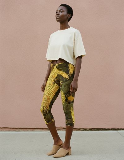 Yellow Elysium Capri Leggings capri leggings