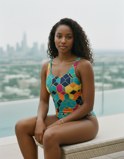 Transformative Teal Yugen one-piece swimsuit