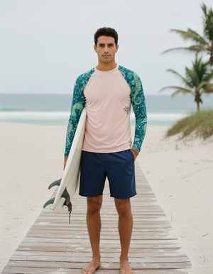 Men's Turquoise Triton men's short-sleeve rashguards