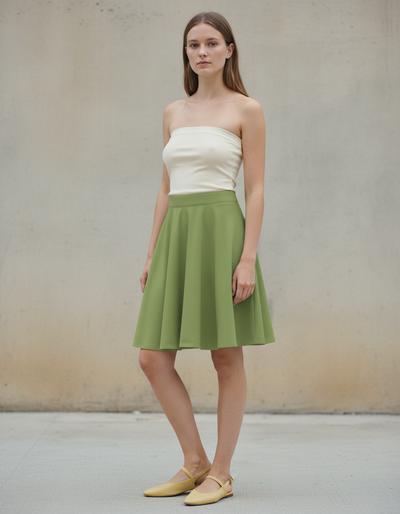 Moss Green Skater Skirt skater skirt
